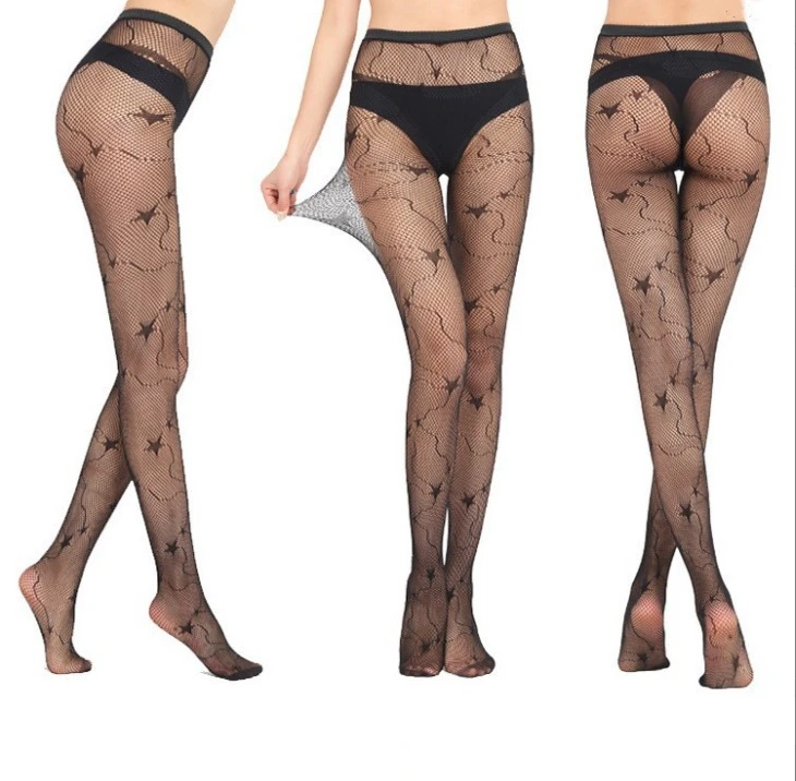 

Tempting Fishnets Lace Fishnet Thin Stockings Hollow Hole Meteor Shooting Star Hot Fire Designer Thigh High Over Knee Sexy Long