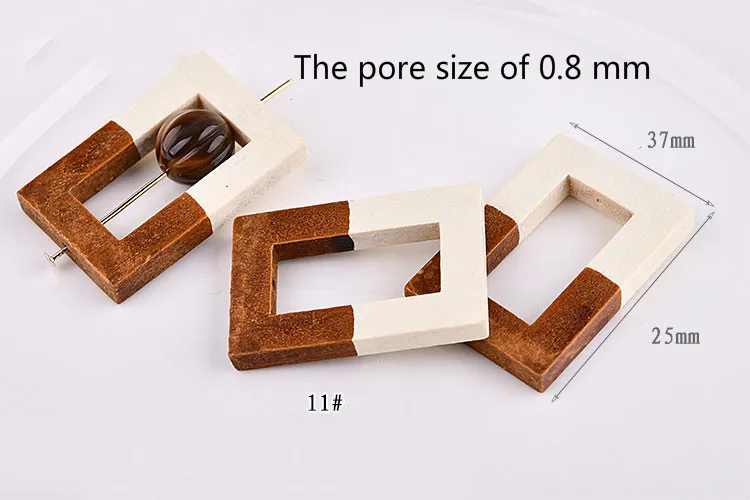 Окрашенные Круглые квадратные деревянные бамбуковые ювелирные аксессуары