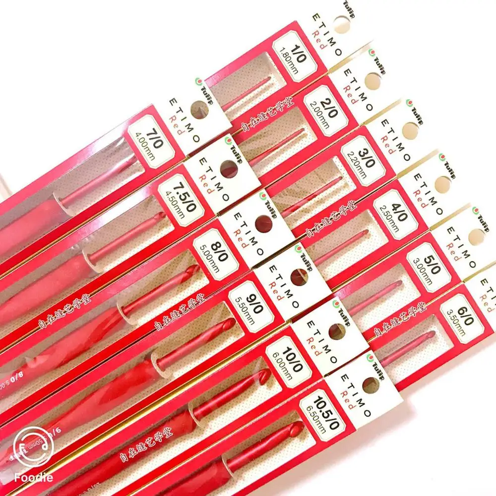 1PCS Japan Tulip ETIMO Red Brand Crochet Hook Aluminum Resin Knitting Needles Original authentic Imported from 1.8-6.5mm | Дом и сад