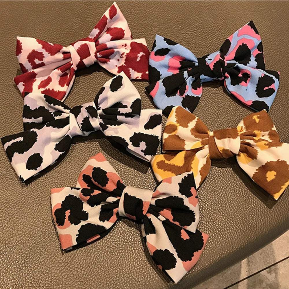 

Vintage Big Hair Bow Ties Hair Clips Print Hairpins Girls Kids Cute Bowknot Hairpins Sweet Hair Accessories for Women