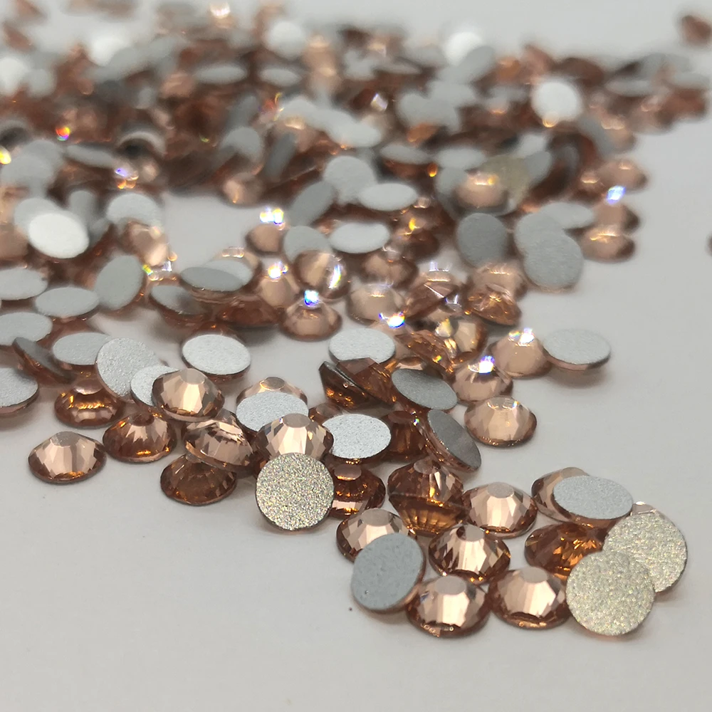 

Glitter Rhinestones Strass Light Peach Non Hotfix Flat Back Crystal Stones For Craft Clothing Accessories Nail Art Decoration