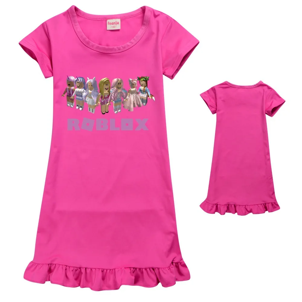 

2021Girls Nightgown Kids Summer ROBLOXing Girls Pajamas Night Dress Summer Kids Sleeping Nightdress For Girls cosplay anime girl