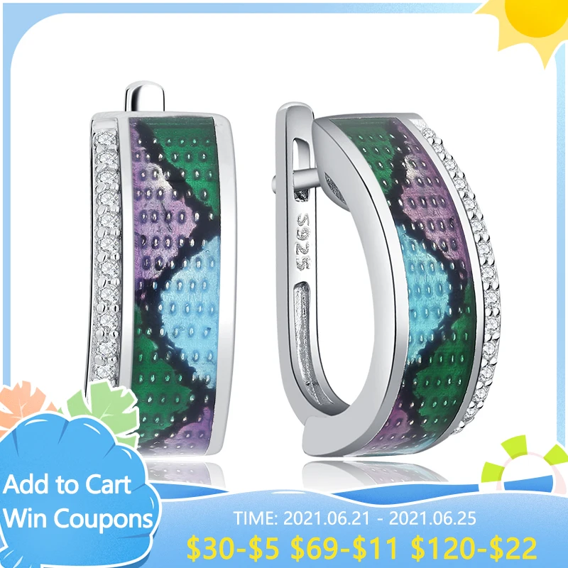 OGULEE оригинальные женские клипсы из натурального серебра 925 пробы синего