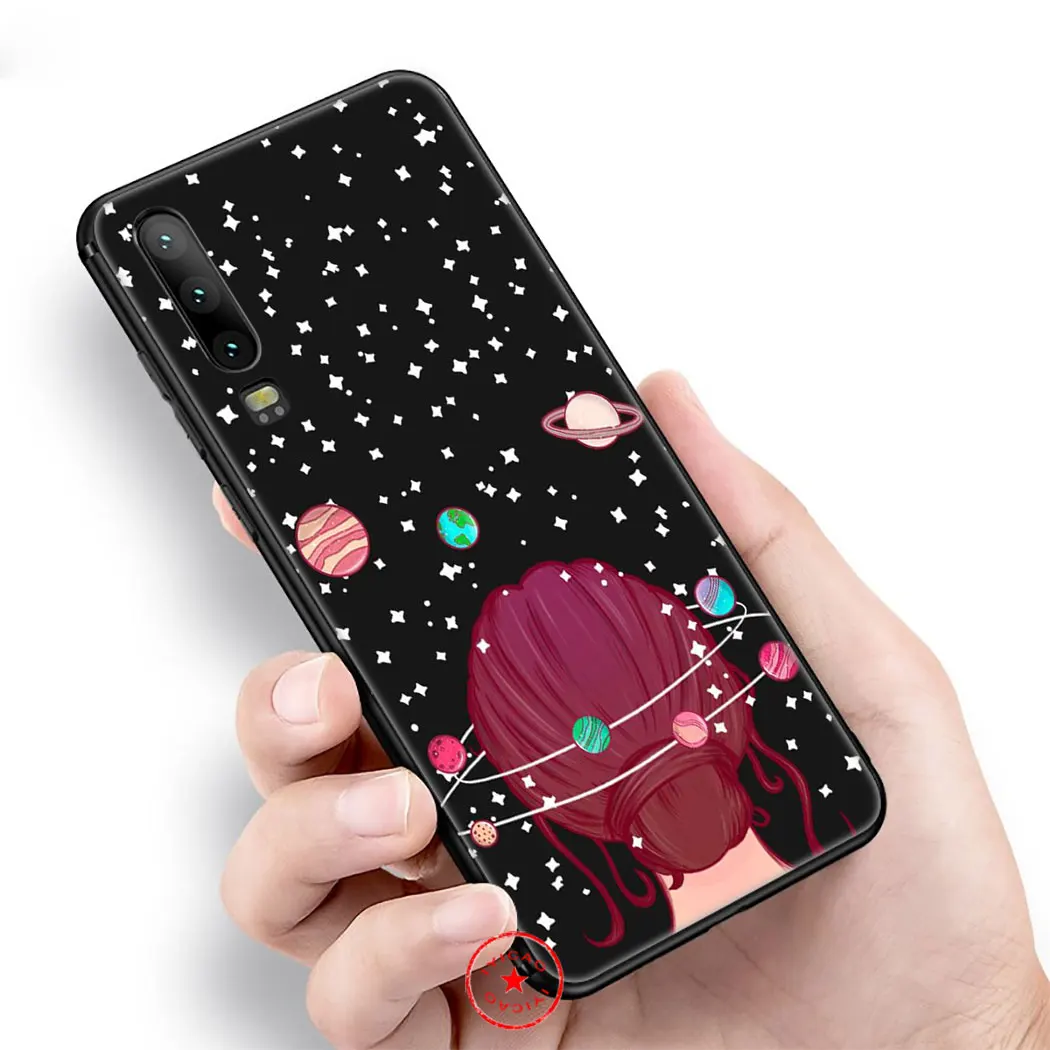 IYICAO черный белый мягкий чехол с рисунком для huawei P30 P20 Pro P10 P8 P9 Lite Mini 2017 P Smart Z Plus 2019 |