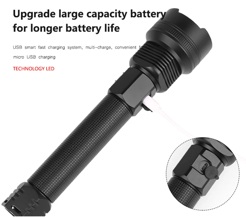 Самый мощный XHP90 светодиодный фонарик XLamp Zoom Torch XHP70.2 USB Перезаряжаемый тактический фонарь 18650 или 26650 Кемпинг Охота лампа