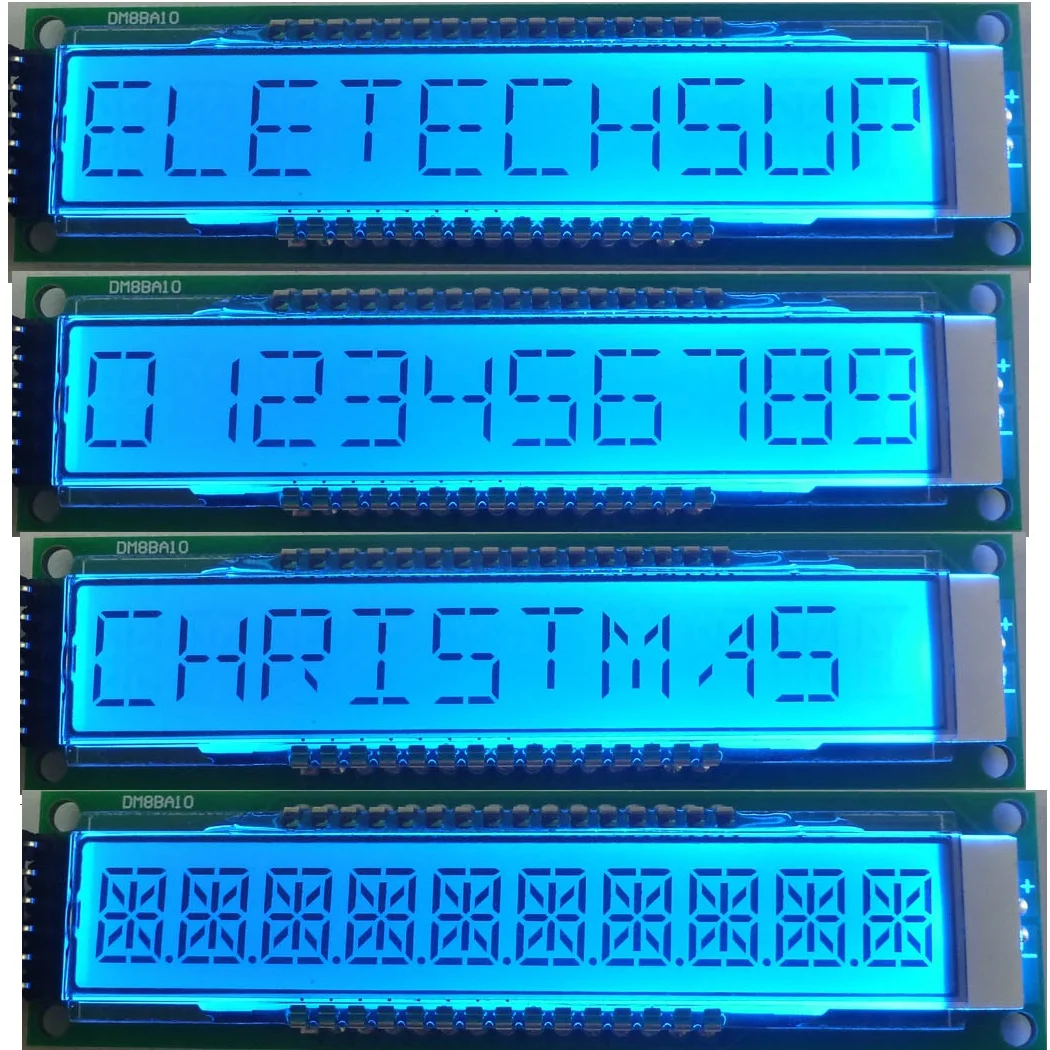 10-битный последовательный ЖК-дисплей 16-Seg SPI с примером эскиза UNO MEGA2560! |