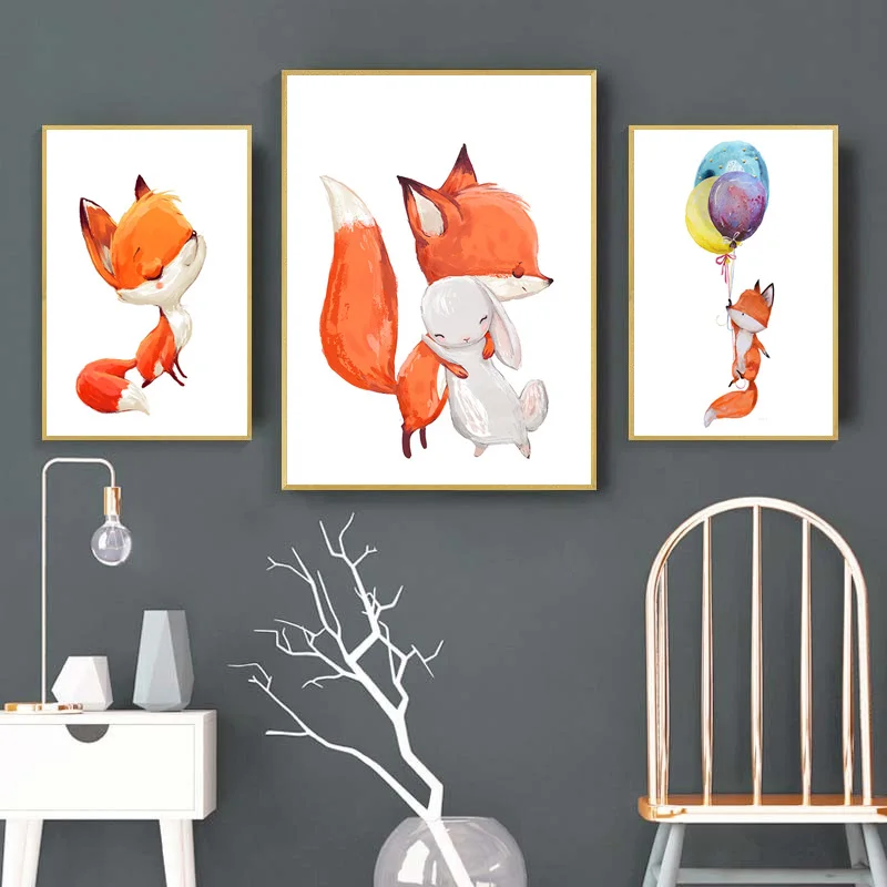 

Nordic Cartoon Fox Animal 5D DIY Diamond Painting Cross Stitch Bay Bedroom Diamond Embroidery Mosaic Home Decor Art Kids Gift