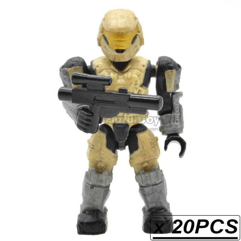 20pcs MB71 20 шт./лот Halo Warriors Wars игры Монстры люди ковенанты Спартанские пистолеты строительные блоки кирпичи игрушки для детей - Цвет: 20pcs MB71