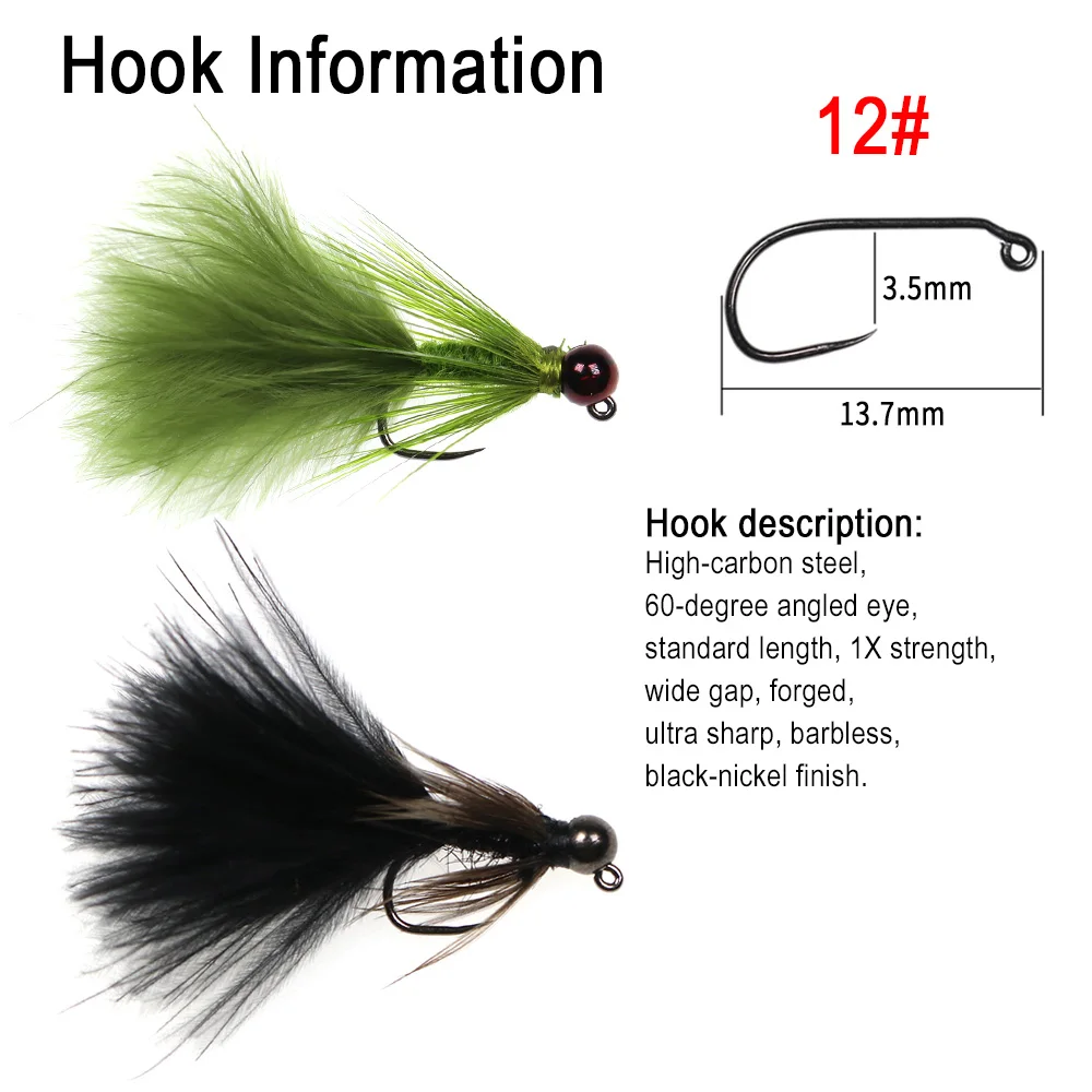 6 шт. вольфрамовые насадки-бусины 12 # | Спорт и развлечения