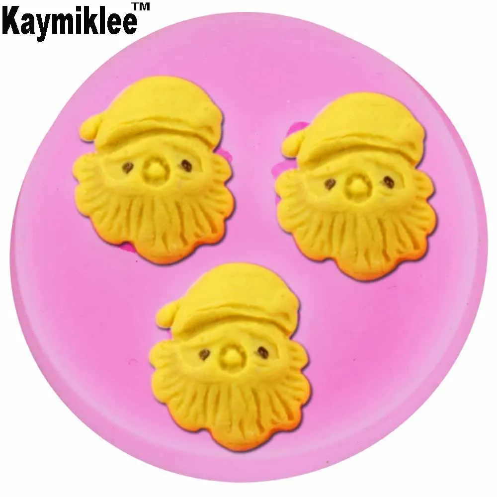 Kaymiklee M723 1 шт. Санта Клаус силиконовые формы для помадки на торт инструменты