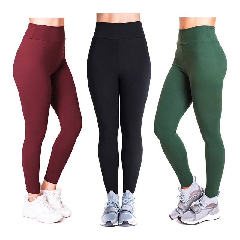New Women's Solid Color Skinny Riding Pants Fashion High-waist Stretch Ladies Casual Yoga Sport Leggings
