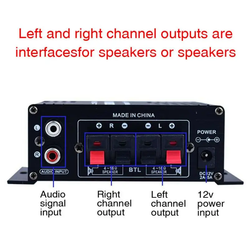 400 Вт DC12V двухканальный мини HIFI AUX усилитель мощности для AK 170 с сисветодиодный