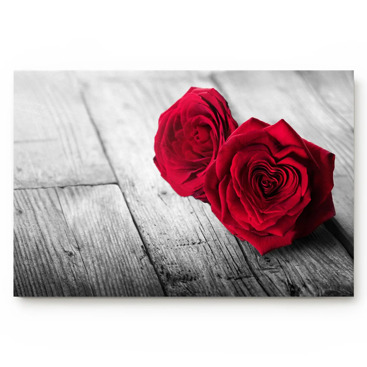 Красная роза цветок на серый деревянный коврик для ванной нескользящий дверной