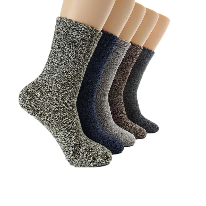 

10Pair/Lot High Quality Warm Wool Socks Winter Men Harajuku Retro Dress Socks Thick Cotton Sock Stripe Casual Calcetines Hombre