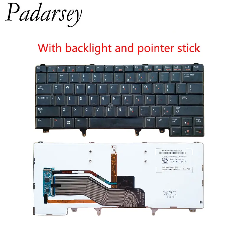 Сменная клавиатура Padarsey с подсветкой и указателем для Dell Latitude E5430 E6230 E6330 E6430 ATG E6320