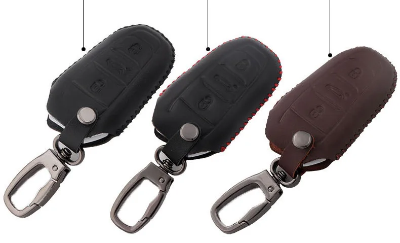 Lsrtw2017 Cow Leather Car Key Bag Protective Bag for Peugeot 3008 5008 Interior Accessories