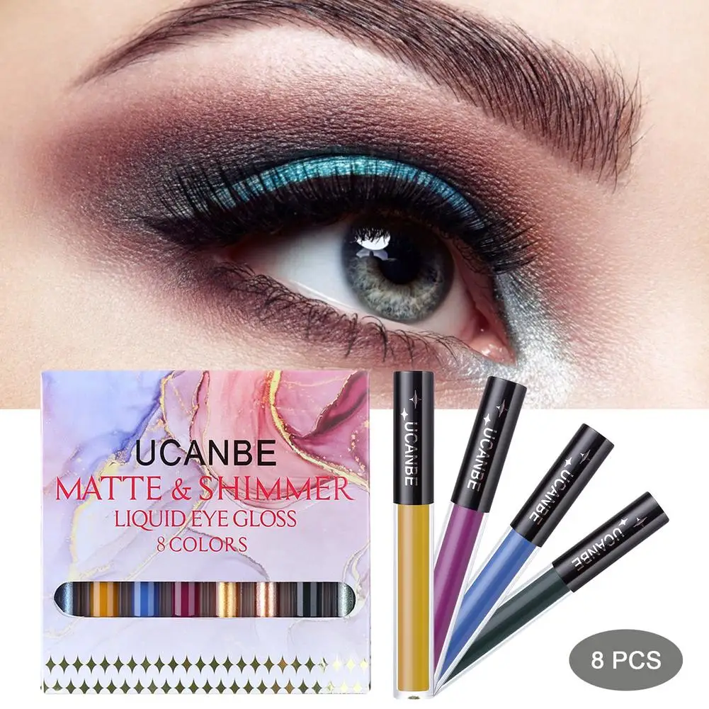 

8Pcs Liquid Eyeshadow Makeup Set Long Lasting Eye Shadow Kit