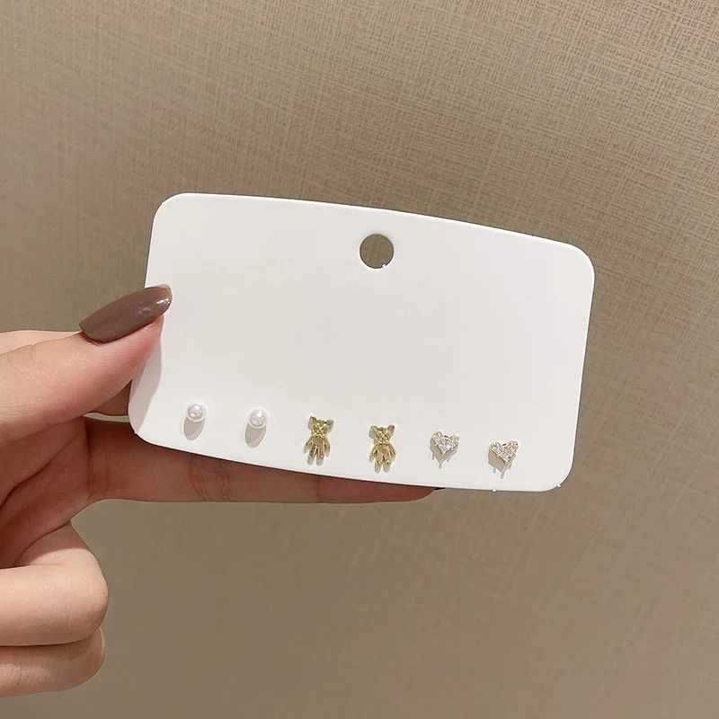 

Women's Cool Star Geometry Metal Bear 2021 Cute/romantic Genuine Earrings for Girls European Bridal Wedding