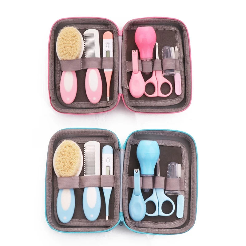 

Baby Grooming Kit Nail Clipper Comb Brush Nasal Aspirator Scissors Tweezer Finger Toothbrush Thermometer