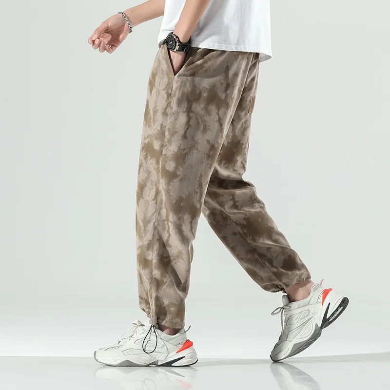 

Spring Summer Sweatpants Men Joggers Sportswear Baggy Trousers Male Casual Hip Hop Pants Camouflage Ice Silk Pants Streetwear