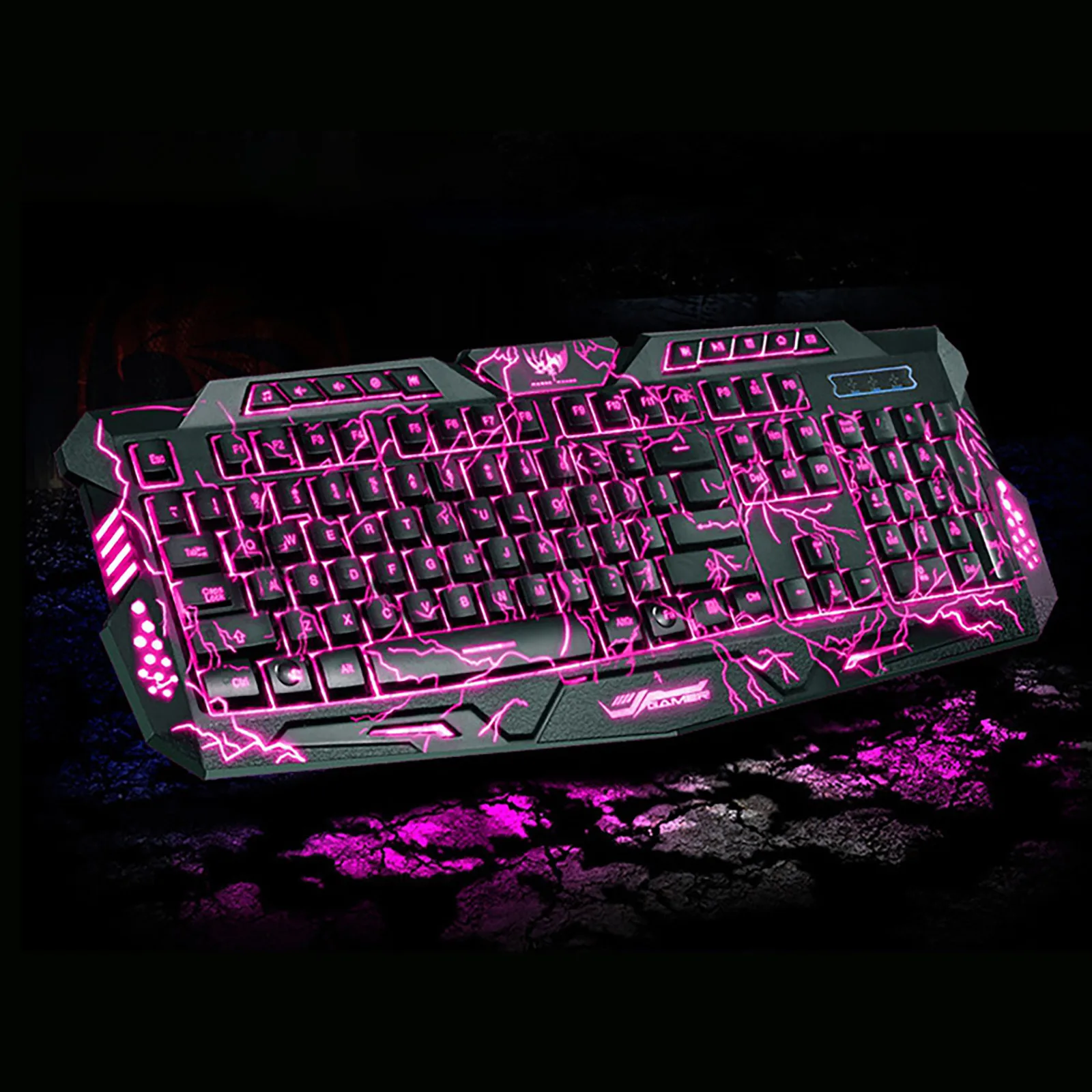 

Men's Favorite 3 Colors Gaming Keyboard Usb Illuminated LED Backlit Backlight Gaming Crack Keyboard M200 Computer Accessories