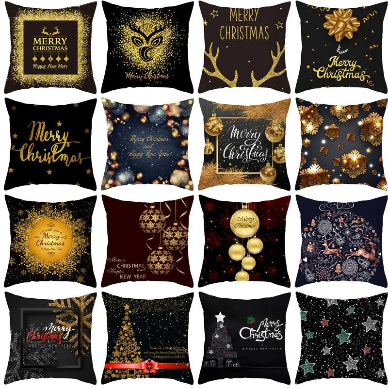 Elife полиэстер цвета: золотистый с Рождеством чехол для подушки декоративные
