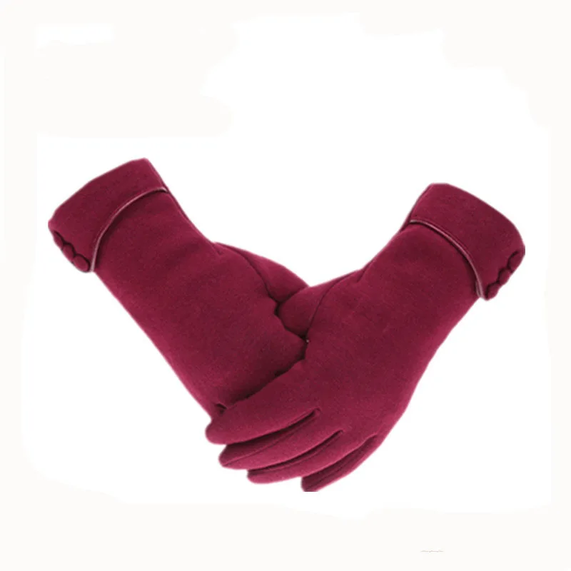 G130 Wine Red VIIANLES/кружевные кашемировые перчатки, женские модные теплые зимние теплые перчатки, лыжные ветрозащитные защита для рук, удобные перчатки - Color: G130 Wine Red