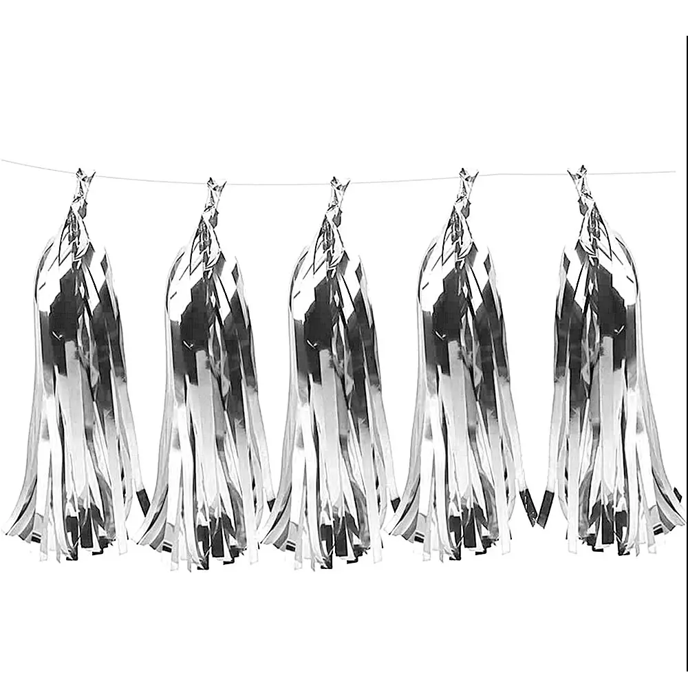 Серебряная роза искусственная занавеска бумажная кисточка конфетти фотография