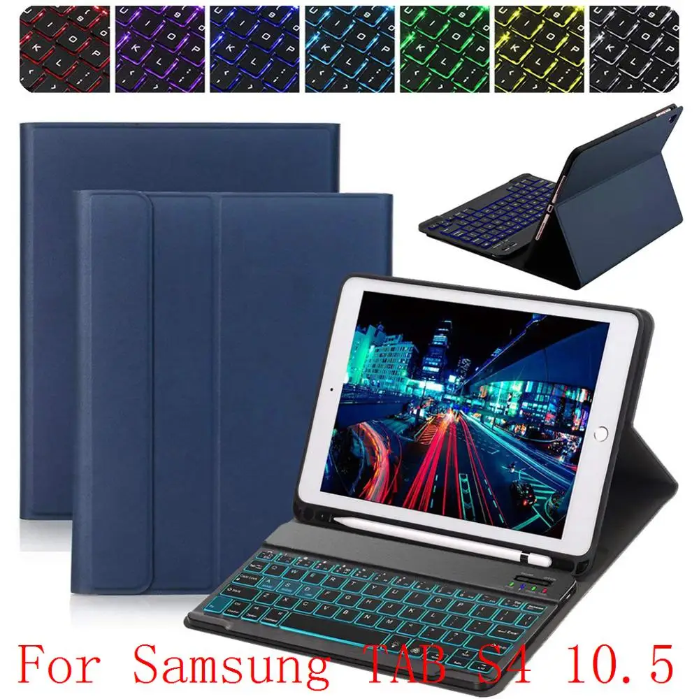 Backlight Blue Беспроводной клавиатура чехол для samsung Galaxy TAB S5E Bluetooth чехол с откидной магнитной крышкой клавиатура чехол для планшета для samsung TAB S5E S4 s5 e 10,5 - Цвет: Backlight Blue