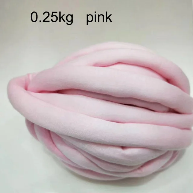 pink 0.25kg 500 г толстая супер объемная пряжа для ручная вязка крючком, мягкая большая хлопковая пряжа для рукоделия, прядильная пряжа для одеяла - Цвет: pink 0.25kg