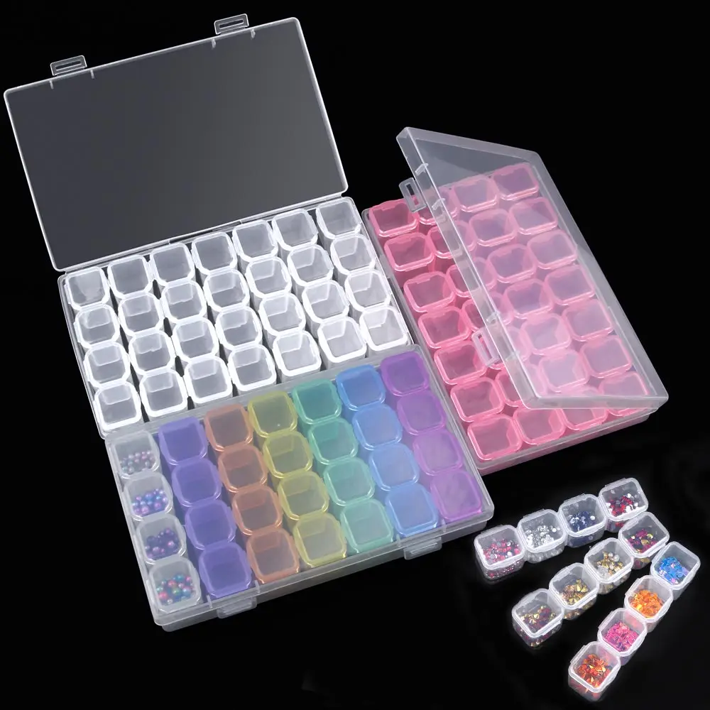 Украшение для нейл-арта 28 ячеек пластиковая пустая коробка хранения аксессуары