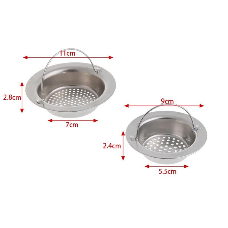 

Kitchen Sink Strainer Waste Plug Drain Stopper Filter Basket Stainless Steel