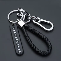 new anti lost phone number plate car keychain pendant auto vehicle phone number card keyring key chain car interior accessories