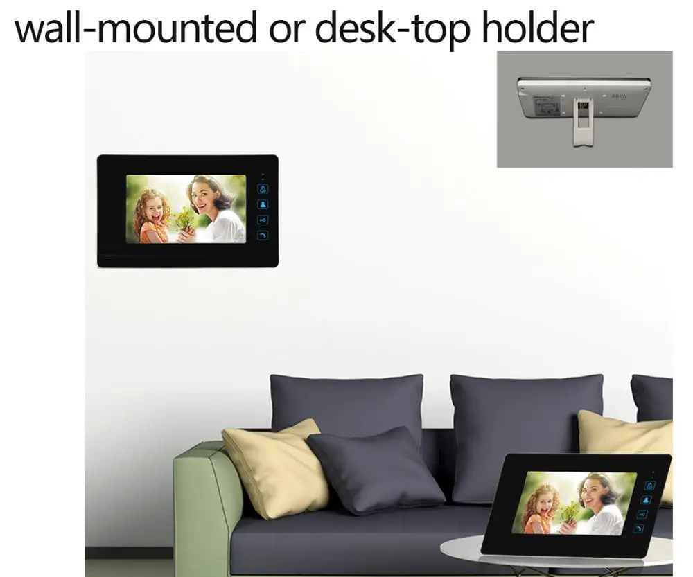 7 дюймов монитор видео Звонок домой переговорное устройство проводного