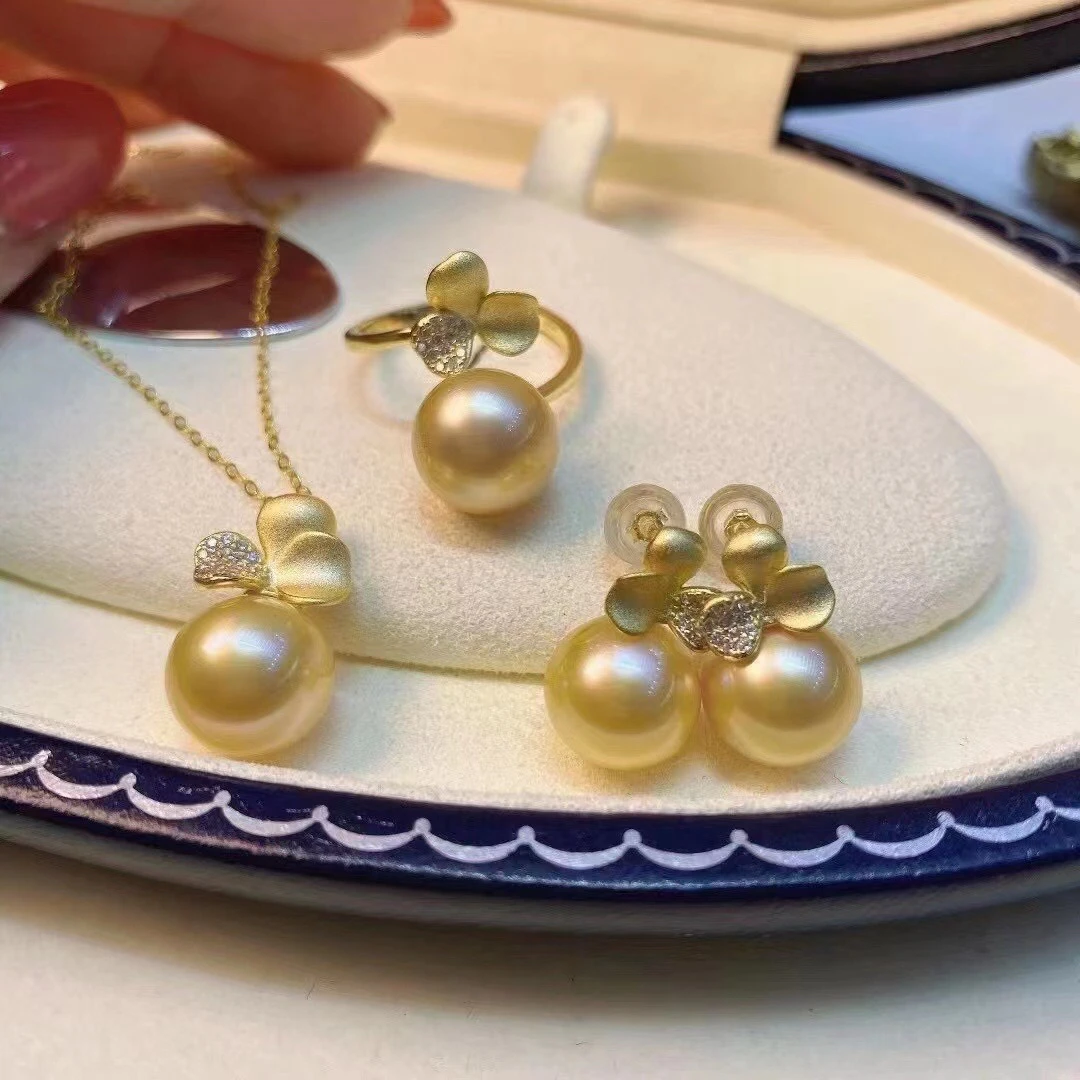 

Flower 925 Sterling Silver Pendant Ring Earrings Set Mounts Findings Beautiful Jewelry Set Parts Fittings Women's Accessories