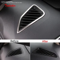 tonlinker interior car dashboard small outlet cover sticker for toyota corolla 2019 20 car styling 2 pcs absmetal cover sticker