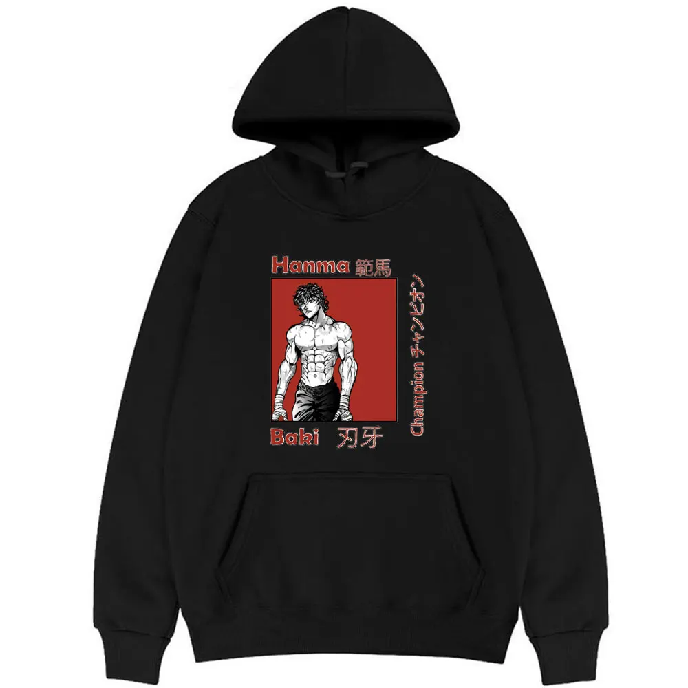 

Anime Baki The Grappler Hoodies Men Women Hanma Yujiro Hanma Baki Manga Print Hoodie Long Sleeve Man Cool Cotton Sweatshirt Tops