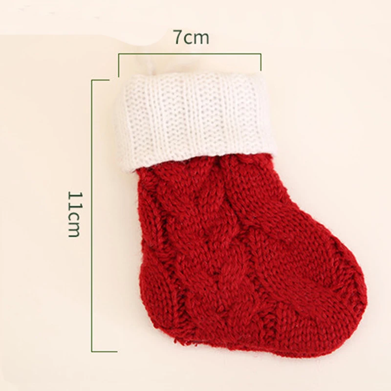 Вязаный носок для Санты Подарочная сумка Новогодний ужин вечерние вилка нож