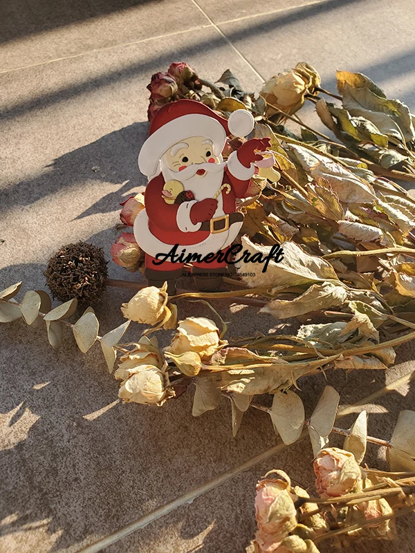 Дед Мороз рождественские металлические Вырубные штампы искусственное рельефное