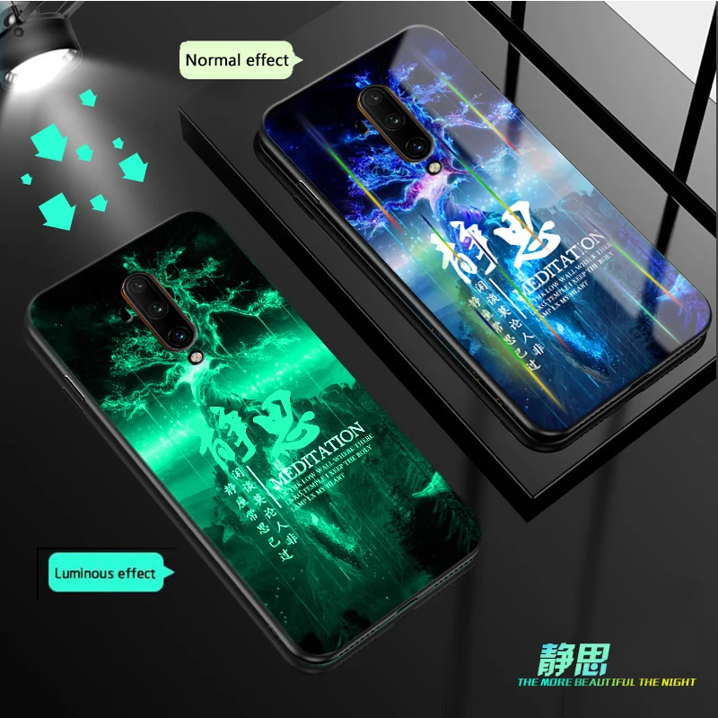 Аврора чехол в виде светящегося стекла для Oneplus 7T 7 1 + pro dazzle стеклянная задняя