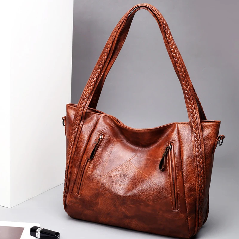 

Дамская сумочка из мягкой искусственной кожи, дизайнерский роскошный саквояж на плечо, вместительный Повседневный чемоданчик на плечо