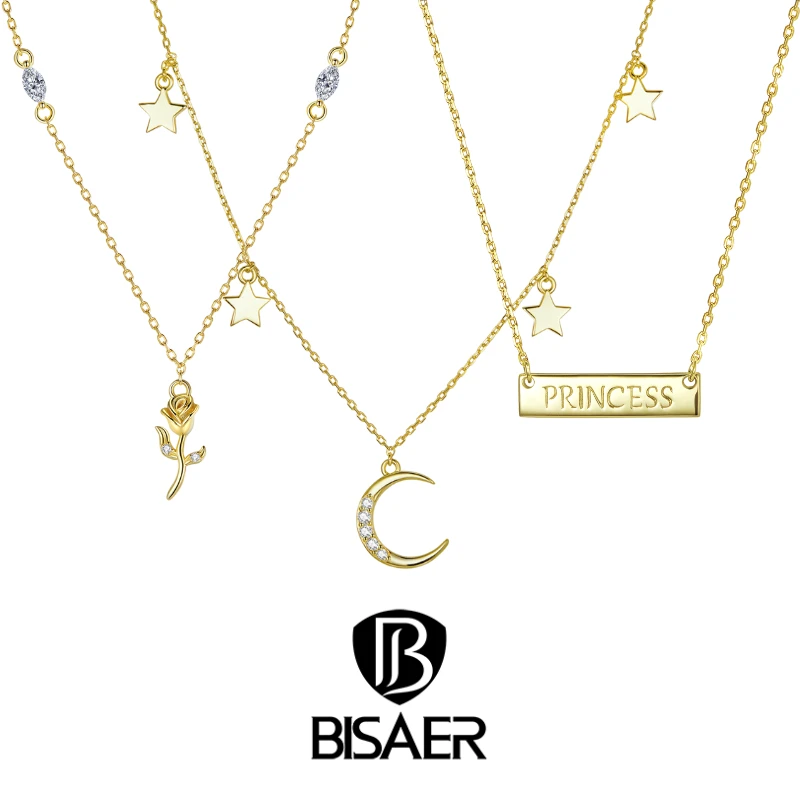 

Ожерелье женское из серебра 925 пробы с розой и Луной