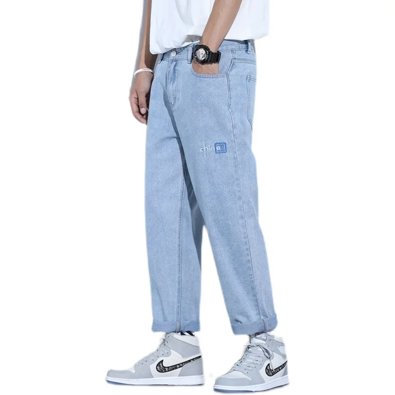 

New Printed Wide Leg Oversize Men's Pants Baggy Jeans For Men Trousers Cargo Denim Overalls Boy Jeans