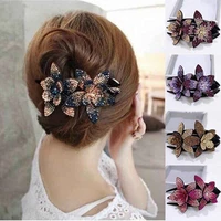 fashion rhinestone flower hair clip crystal hair claw shiny rhinestone hairpin hairclips women clip hair accessories