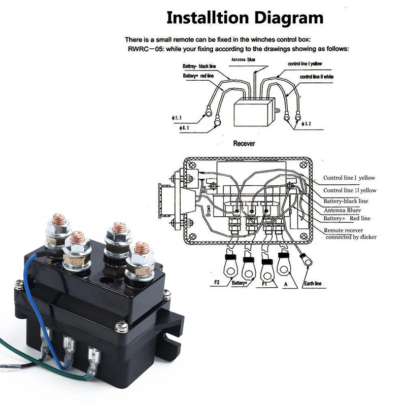 Универсальная Электромагнитная Лебедка 12 в 500 А с дистанционным контактором