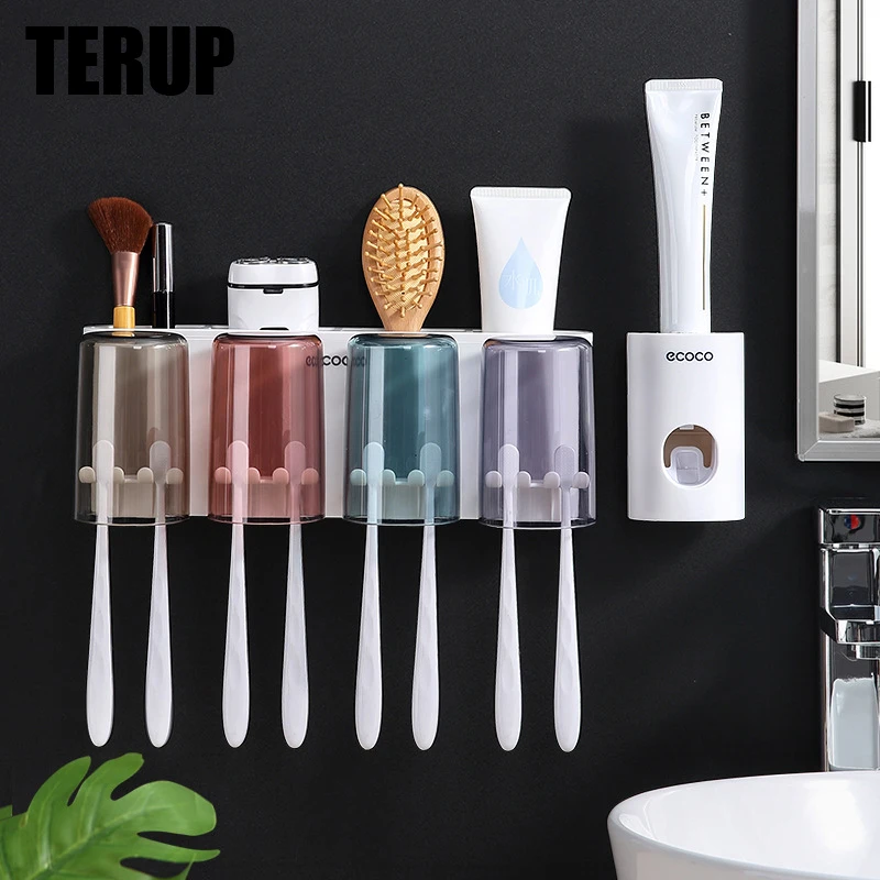 terup magnetic inverted adsorption toothbrush holder wall mounted household item storage rack for home bathroom accessories sets free global shipping