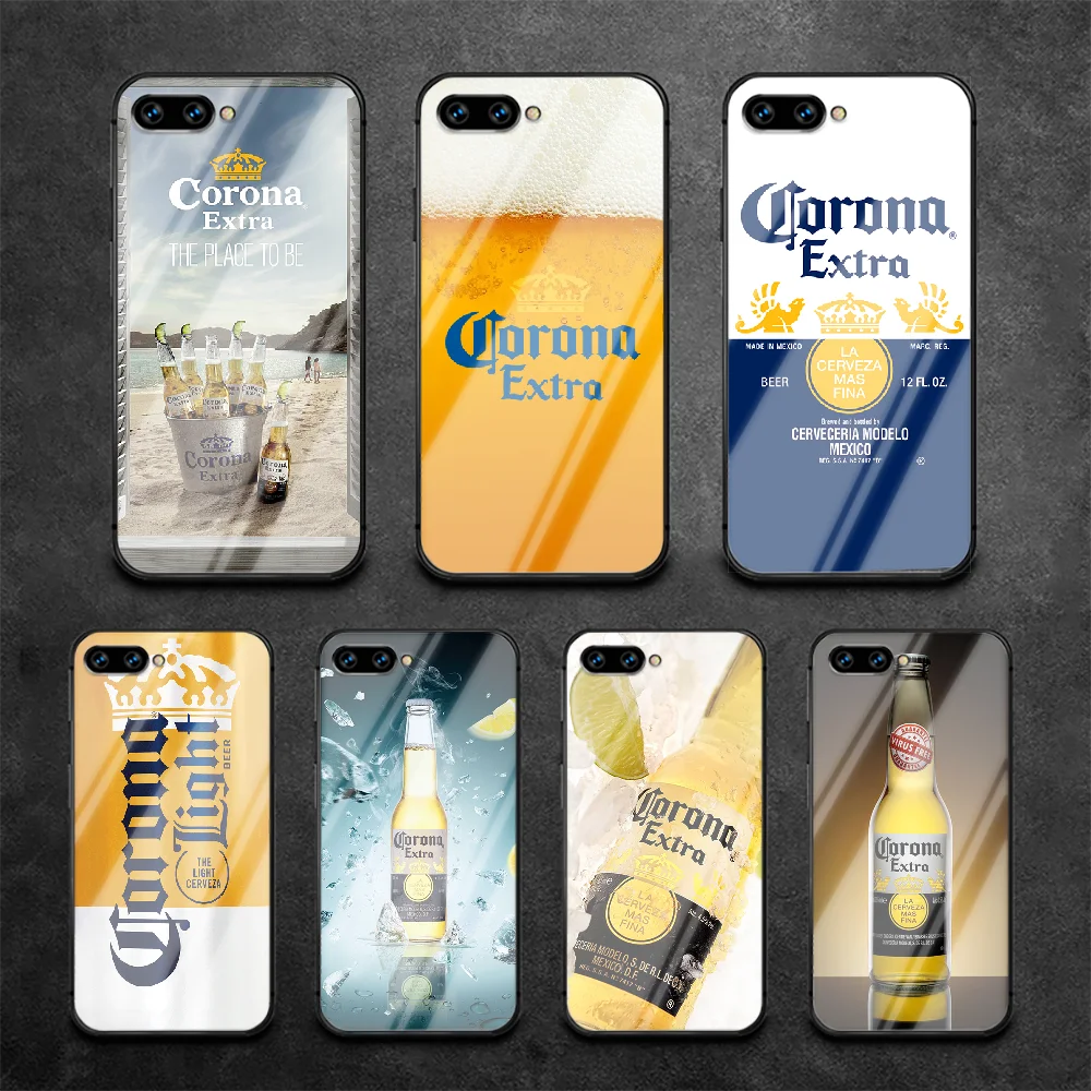 

Beer Brand CORONAS Phone Tempered Glass Case Cover For Huawei Honor 7 8 9 10 20 A X I Lite Back 3D Etui Fashion