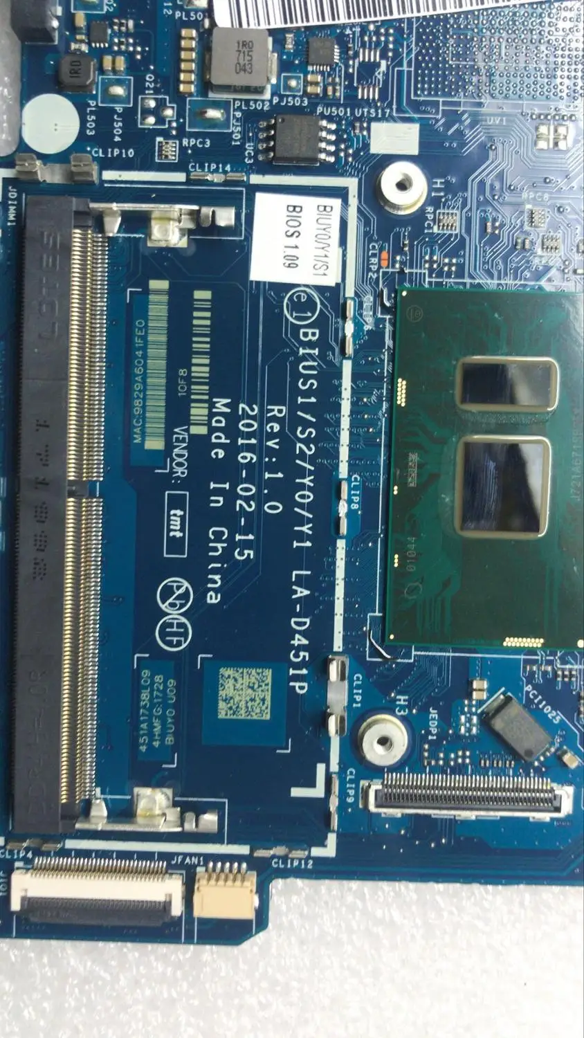 

KEFUBIUS1/S2/Y0/Y1 LA-D451P For Lenovo YOGA 510-14ISK FLEX4-1470 Notebook Motherboard CPU 4405U Test Work 5B20L45972 5B20L46044