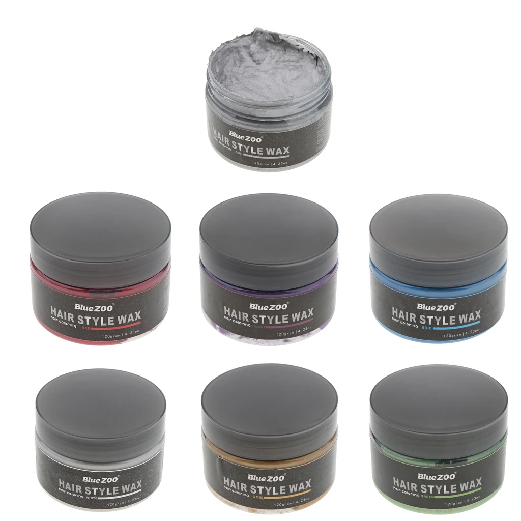 

Hair Wax Color Styling Cream Mud 4.23 oz, Natural Hairstyle Dye Pomade, Party Cosplay Use, Temporary & Wash-out