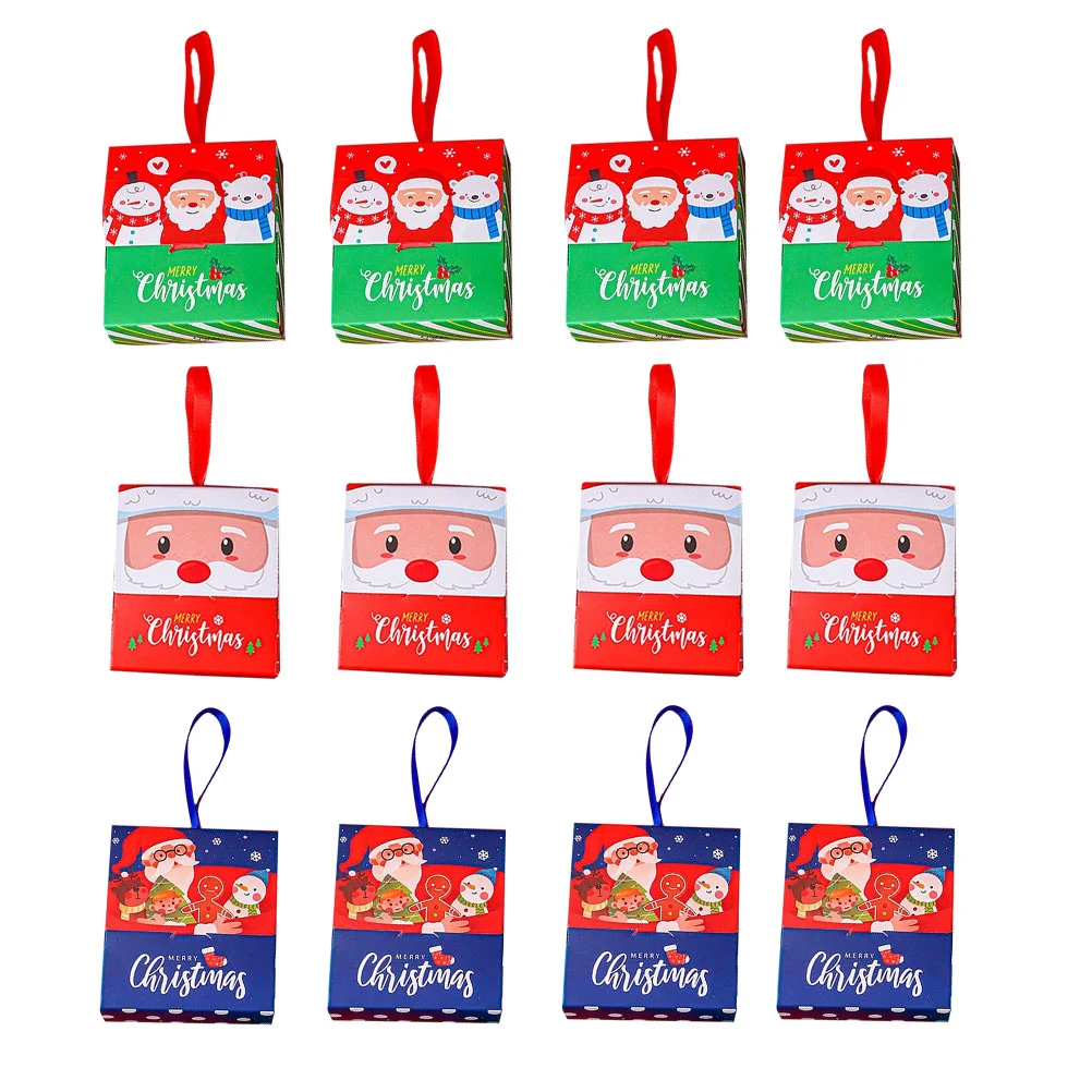 

12Pcs Paper Gift Box Christmas Gift Bag Household Candy Cereals Containers